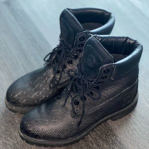 Premium Black Rubber Timberlands